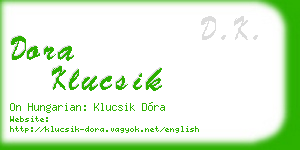 dora klucsik business card